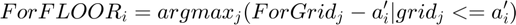 $$ForFLOOR_i = argmax_{j}(ForGrid_j - a'_i | grid_j <= a'_i)$$
